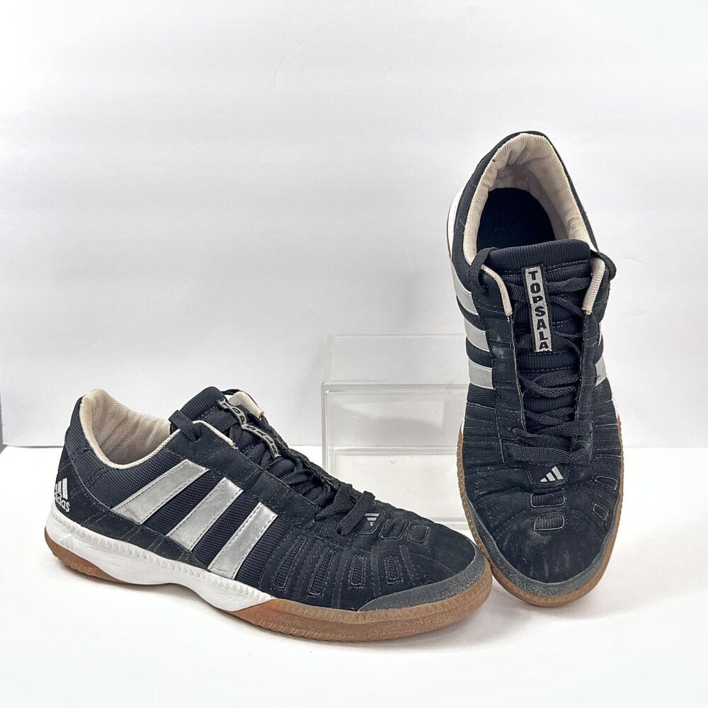 Vintage Adidas Top Sala Shoes Mens 11 Black Indoor Soccer Futsal Sneakers 674666